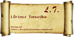 Lőrincz Tonuzóba névjegykártya